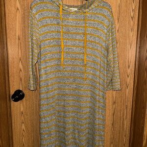 Striped Yellow and Gray Dress